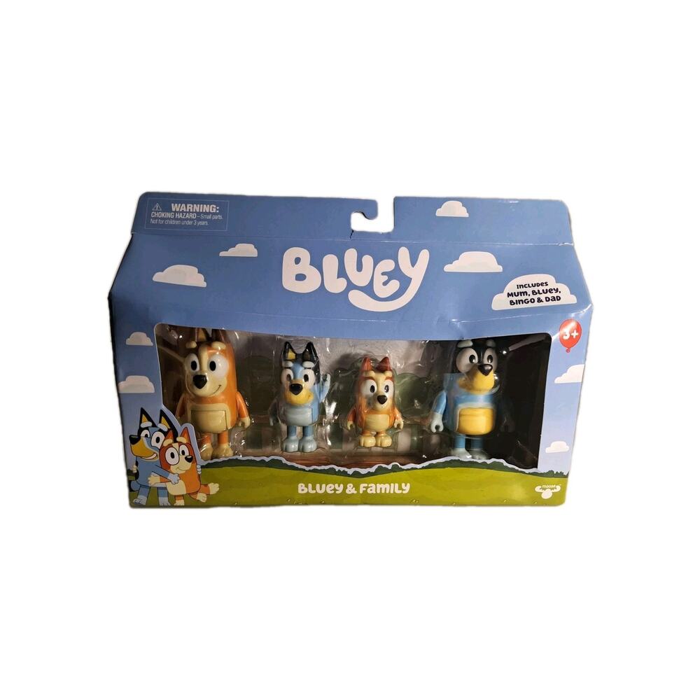 Poseable Figures Bluey & Friends 4 Pcs Family Collection Fun Moveable Playmates